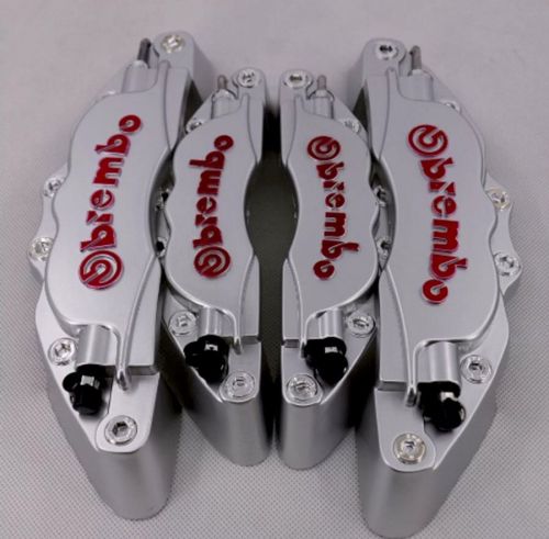 3d disc brake caliper cover brembo front &amp; rear set silver m + s