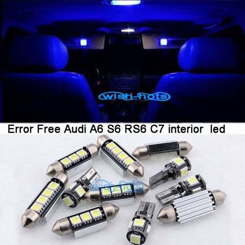 15pc  blue canbus interior lamp led light kit for 2012+ audi a6 s6 rs6 c7 m