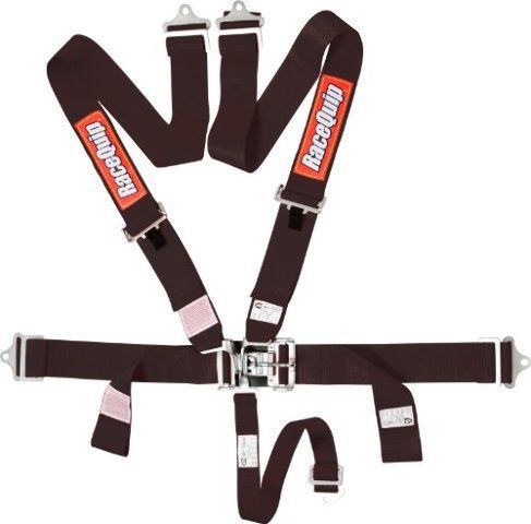 Racequip 711001 black sfi 16.1 latch and link 5-point safety harness set with in