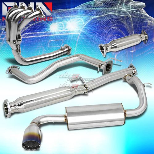 For ef ed 3dr 4.5&#034;burnt tip performance catback+4-1 header manifold+pipe exhaust