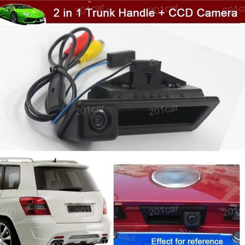 New 2 in 1 car trunk handle + rear view reverse parking camera for bmw x1 x5 x6