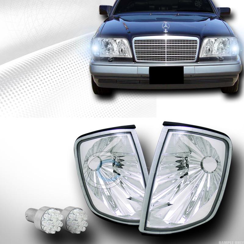 Euro lens signal corner lights ks+12 count led bulbs 85-95 mercedes w124 e-class