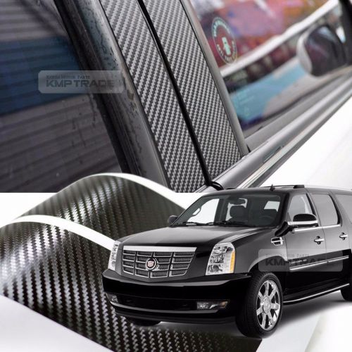 Carbon black b pillar post decal molding sticker 4p for cadillac 07-13 escalade