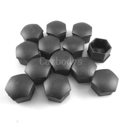 40x black wheel lug bolt center nut black covers caps for vw for audi skoda seat