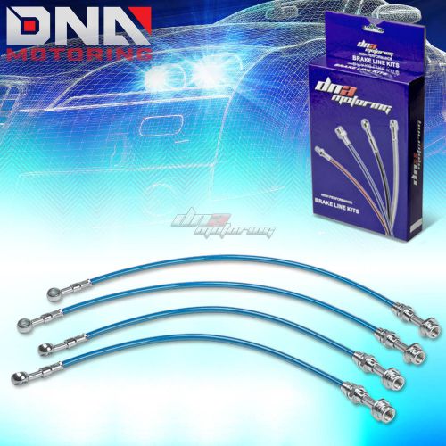 For 02-06 sentra b15 se/ser stainless steel hose braided disc blue brake line