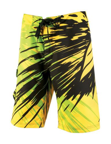 Slippery solar boardshorts green/yellow/black 38