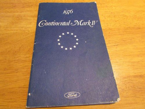 1976 lincoln mark iv owners manual