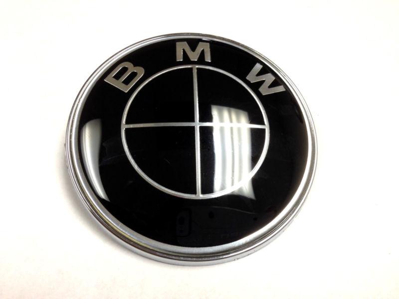 New car bmw emblem decal hood rear 2 pins 82mm all black