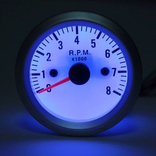 Docooler tachometer tach gauge with holder cup car 2&#034; 52mm auto blue led light