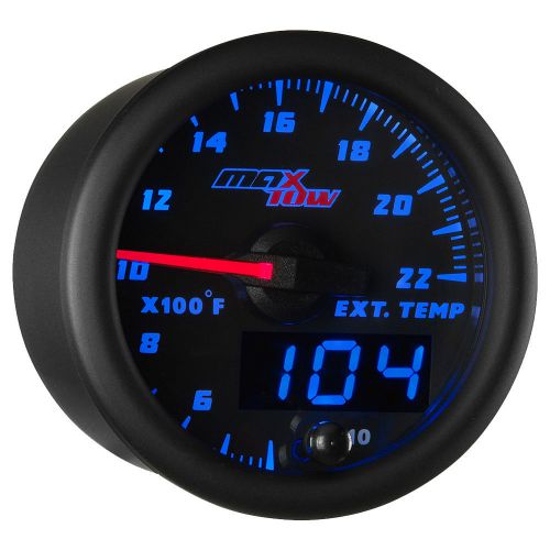 52mm black &amp; blue maxtow double vision 2200 f exhaust gas temp gauge - mt-bdv08