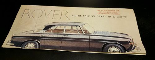 Vintage  rover 3-litre saloon (mark ii) &amp; coupe sales brochure