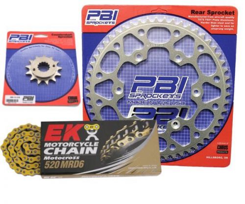 Pbi mrd yellow 12-46 chain/sprocket kit for honda xr250r 1986-1987