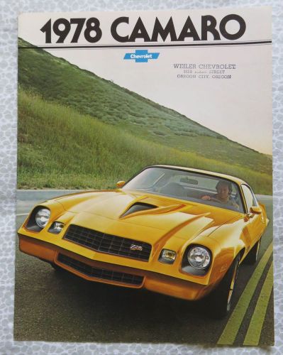 1978 chevrolet camaro color sales brochure, z28, rally sport, excellent original