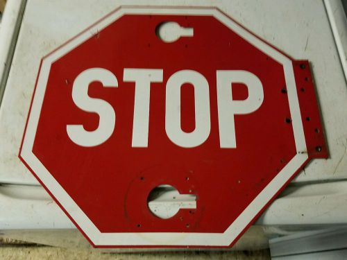 Vintage school bus stop sign electric folding foldout  19&#034; x 18&#034;