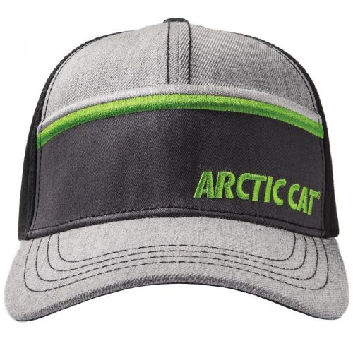 Arctic cat stripe snap back acrylic wool cotton cap - gray &amp; black - 5273-103