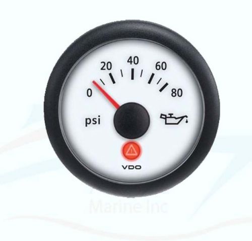 Vdo a2c53413136-s viewline ivory oil pressure gauge 80 psi