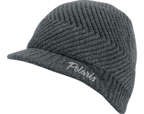 Oem polaris racing black &amp; grey salish knitted cap winter hat