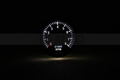 2&#034;52mm black tachometer tinted 0-8(x1000) rpm  car smoke tacho gauges new