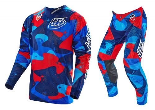 2016 troy lee designs se air gear combo cosmic camo red / blue medium / 30 tld