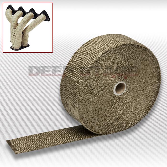 Racing exhaust header turbo manifold high temp heat wrap 2"x 1/16 x 50' titanium