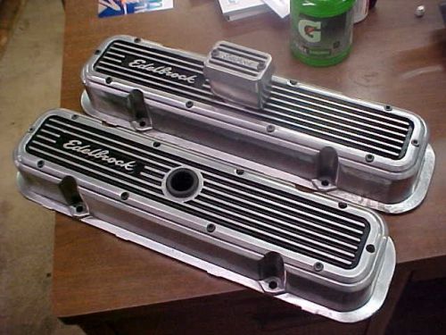 Edelbrock 4256 aluminum valve covers for pontiac gto 400 455 trans am bandit