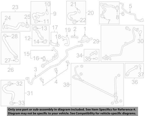 Porsche oem 10-16 panamera 4.8l-v8 coolant lines-heater hose o-ring 99610680101