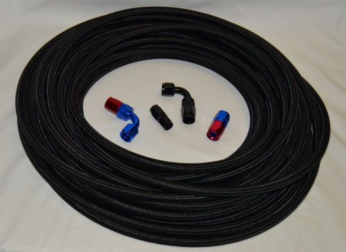 -4 an e85 black nylon braided fuel line hose 500 psi fluoroelastomer (fkm)