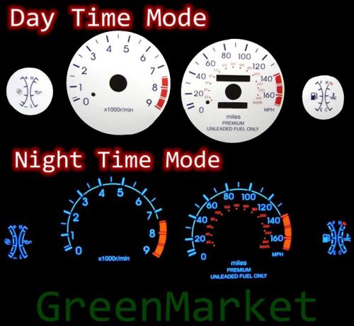 95-99 eclipse turbo 2.0 white face blue indiglo glow gauges