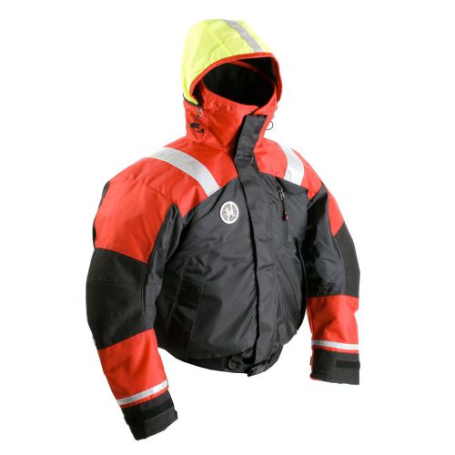 New first watch ab-1100 flotation bomber jacket red/black large ab-1100-rb-l