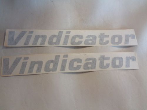 Vindicator decal pair ( 2 ) gray 11&#034; x 1 3/8&#034; marine boat