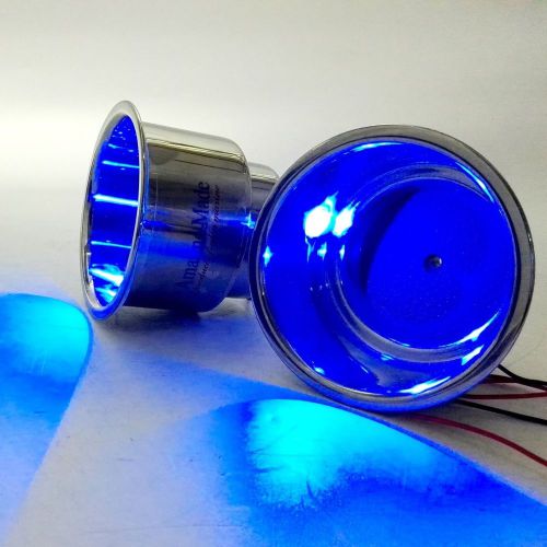 3pcs excellent amarine-made led blue stainless steel cup drink holder with drain