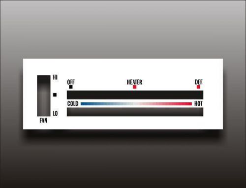 1973-1977 chevrolet malibu non-ac white heater control switch overlay hvac