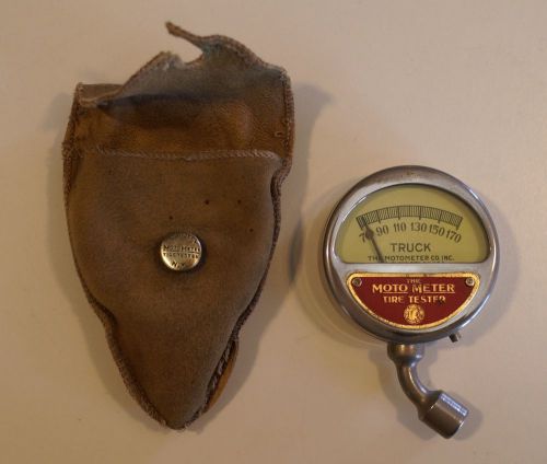 Vintage motometer tire tester tire gauge &amp; case