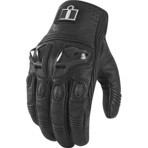 Black 3xl icon justice touch screen compatible leather glove