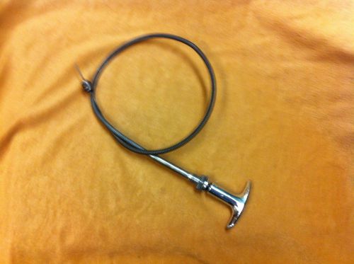 1955,1956,1957 thunderbird original chrome hood release cable with end clamp