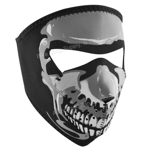Zan headgear wnfms023g, neoprene full mask, child size revblk, glow chrome skull