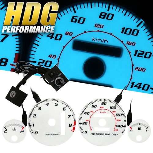 94-01 acura integra 3d reverse indiglo overlay glow gauge face cluster upgrade