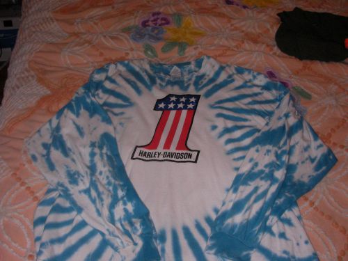 Harley davidson tie dye number 1 long sleeve mens shirt xxxl