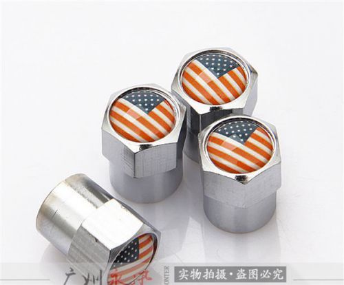 4pcs american flag tire wheel rims stem air valve caps tyre cover car truck bike