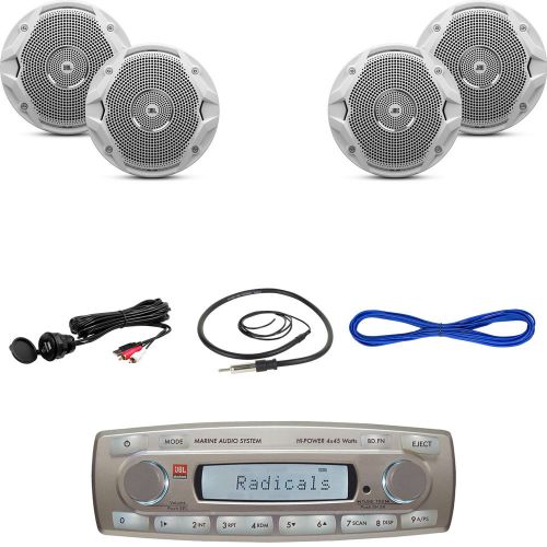 Marine am fm cd jbl receiver,usb interface,antenna,6.5&#034;jbl marine speakers/wires