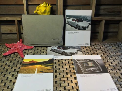 2011 audi r8 spyder owners manual + rns-e navigation manual clean set ((buy oem)