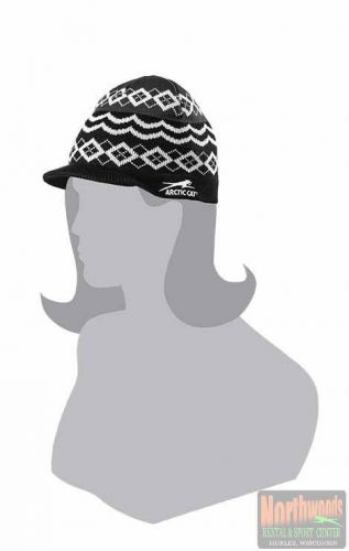 Arctic cat women&#039;s aircat logo beanie / hat with brim - black / white 5253-169