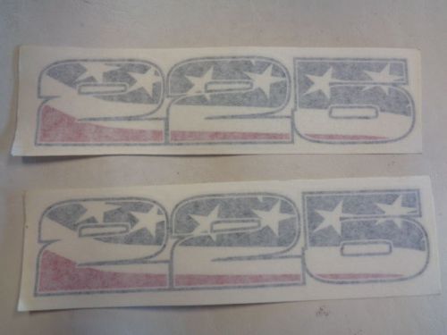 Number 225 decal pair ( 2 ) red / blue / clear 7 7/8&#034; x 2&#034; marine boat