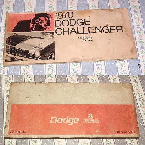 Original 1970 challenger owner manual dodge chrysler r/t t/a rally