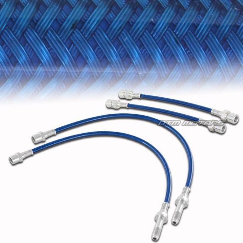 1993-1998 volkswagen jetta / golf front &amp; rear stainless steel brake lines blue