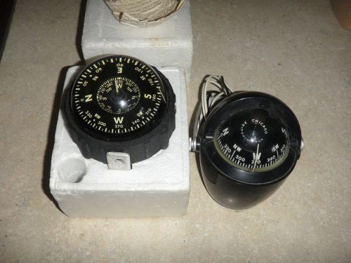 Vintage ycm nautical marine compass made in japan &amp; airguide chicago compass