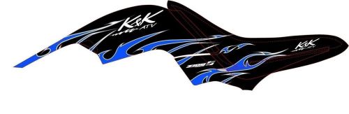 K&amp;k atv graphics kit only yamaha raptor 660 atv black tribal blue flame no seat