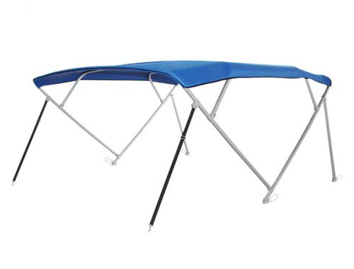 New square tube pontoon boat bimini top, 10&#039;l x 91-96&#034;w x 54&#034;h, royal blue