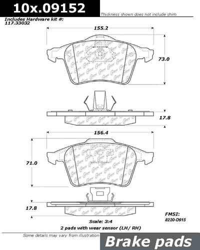 Centric 104.09152 brake pad or shoe, front