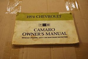 1974 chevrolet camaro owners manual